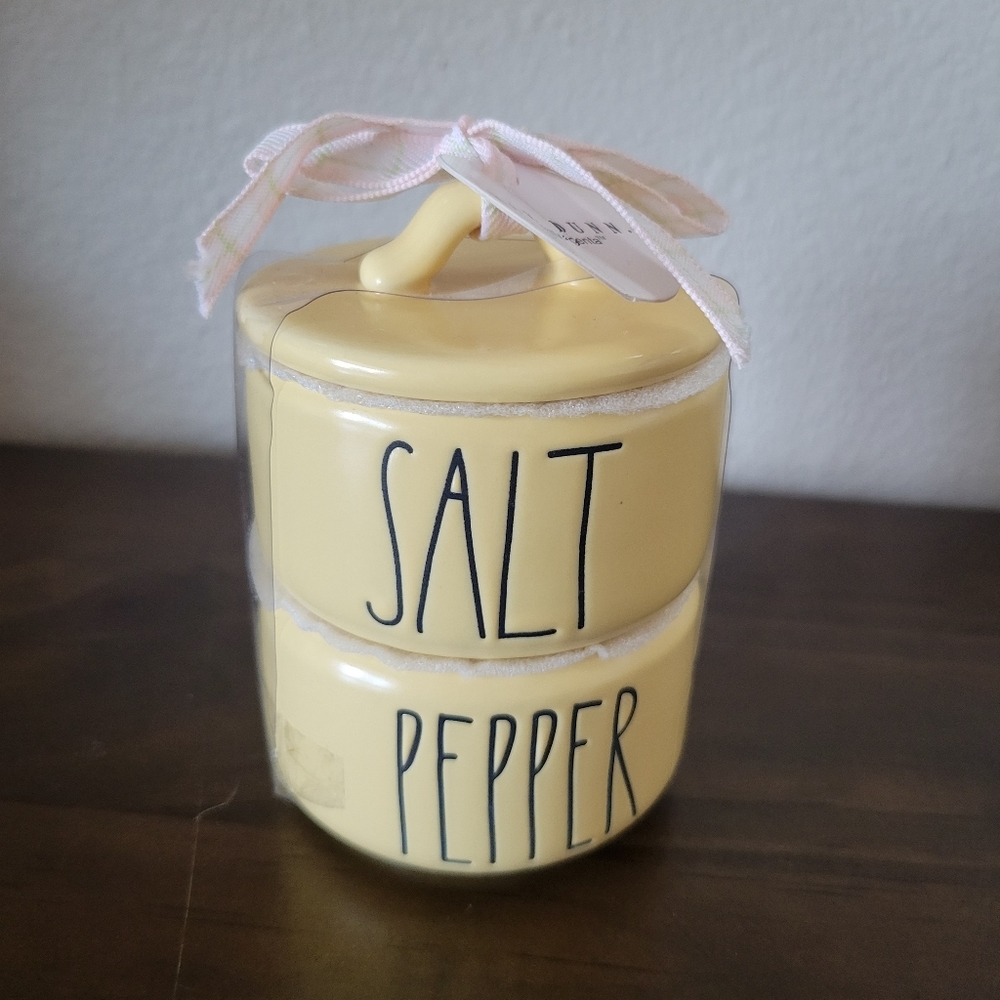Rae Dunn Yellow Salt & Pepper Stacker
